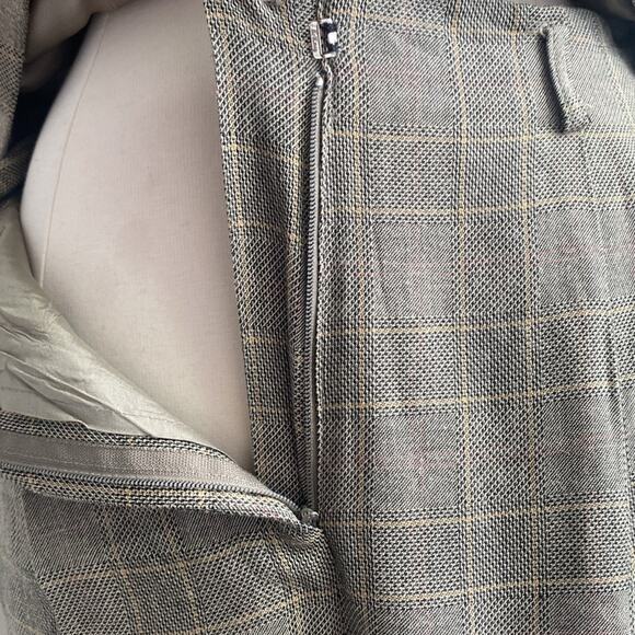 VINTAGE DAVID BROOKS Plaid Suit Women’s Size 10 Tan Glen Plaid Vest Trouser - Picture 9 of 13